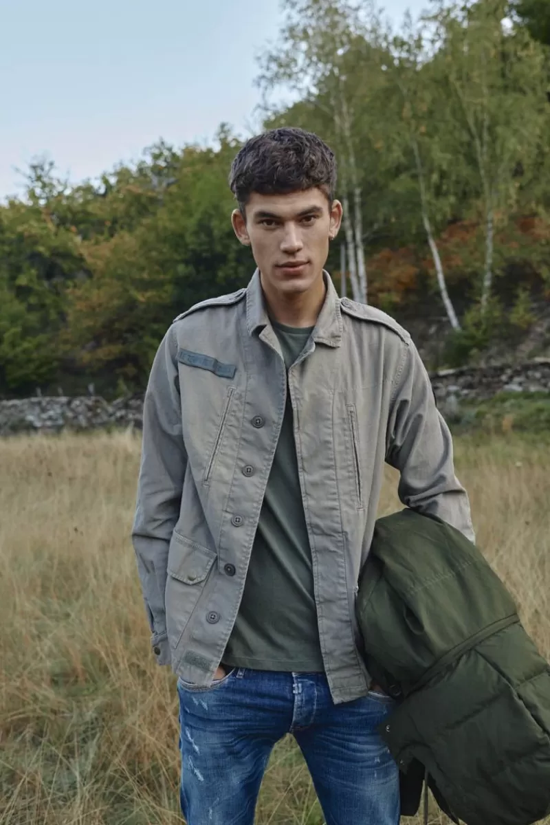 Le Temps des Cerises Vestes & Blousons-Veste Unisexe Militarie Kaki Khaki