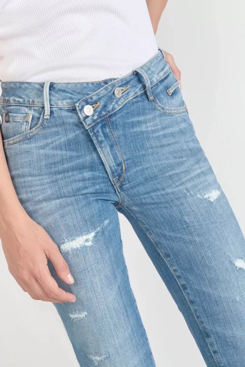 Le Temps des Cerises Coupe Regular-Zep Pulp Regular Taille Haute 7/8Eme Jeans Destroy Bleu N°4 Blue