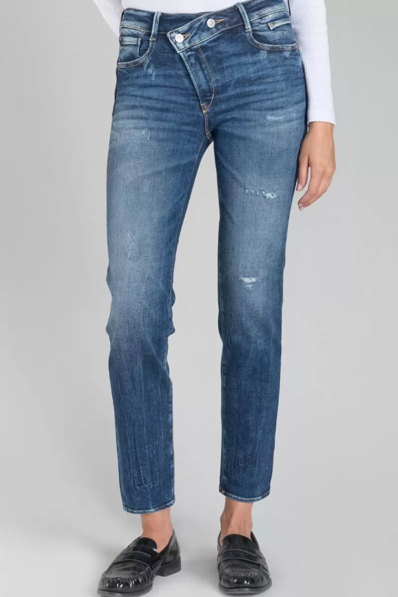 Le Temps des Cerises Coupe Regular-Zep Pulp Regular Taille Haute 7/8Eme Jeans Destroy Bleu N°2 Blue